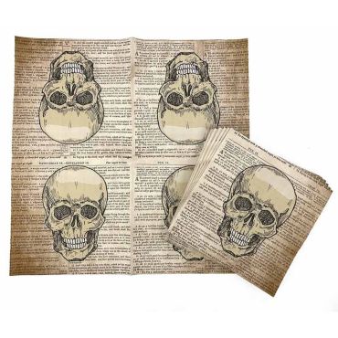 De jolies serviettes avec des crânes imprimés lors de la soirée d'Halloween | jourdefete.com De jolies serviettes avec des crânes imprimés lors de la soirée d'Halloween | jourdefete.com