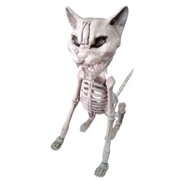 Décoration d'Halloween représentant un squelette de chat effrayant assis | jourdefete.com