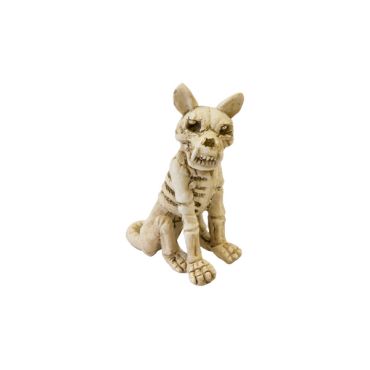 Figurine chien squelette méchant décoration halloween en résine | jourdefete.com