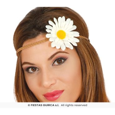 Bandeau tressé hippie avec fleur blanche | jourdefete.com Bandeau tressé hippie avec fleur blanche | jourdefete.com