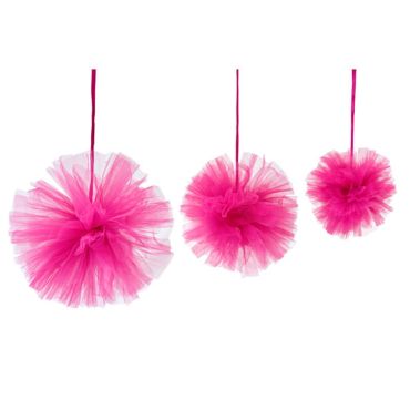 3 Boules Tulle à suspendre - Fuchsia 3 Boules Tulle à suspendre - Fuchsia