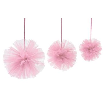 3 Boules Tulle à suspendre - Rose 3 Boules Tulle à suspendre - Rose