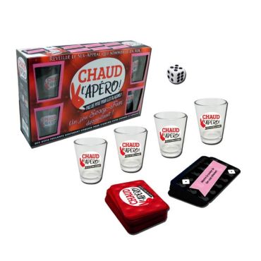Jeu chaud l'apéro avec 4 verres shooters Jeu chaud l'apéro avec 4 verres shooters