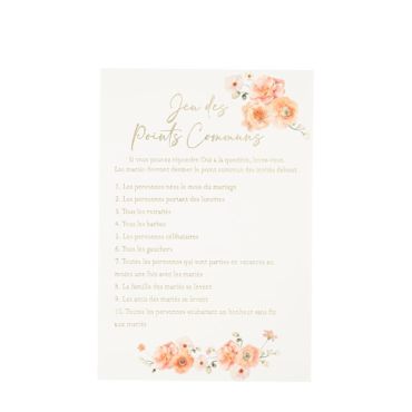Amusez-vous avec le jeu des points communs lors de votre mariage sur le thème Peachy | jourdefete.com