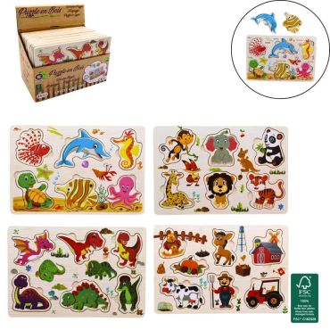 Puzzle bois à encastrer formes animaux mer, ferme, dinosaures et jungle | jourdefete.com Puzzle bois à encastrer formes animaux mer, ferme, dinosaures et jungle | jourdefete.com