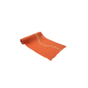 chemin de table en mousseline collection jolis brins or et terracotta