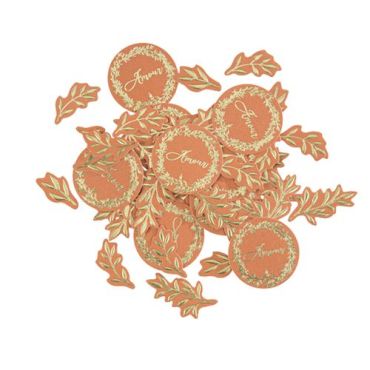 Confettis en papier terracotta et or pour décoration bohème et mariage | jourdefete.com