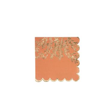 16 serviettes en papier de la collection jolis brins or et terracotta 16 serviettes en papier de la collection jolis brins or et terracotta