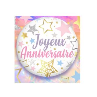 ballon alu joyeux anniversaire etoiles | jourdefete.com