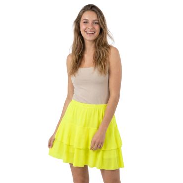 Jupe jaune fluo à volants pour fêtes et soirées thématiques | jourdefete.com