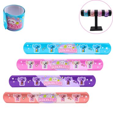 Assortiment de bracelets snap colorés motifs kawaii et axolotl pour enfants | jourdefete.com