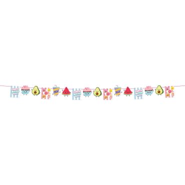 Guirlande de fanions en papier de 6 mètres représentant des aliments souriants sur le thème Kawaii pour décoration de fête | jourdefete.com