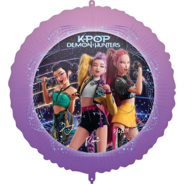 Ballon aluminium rond 46 cm KPop Demon Hunters anniversaire enfant violet et étoiles | jourdefete.com Ballon aluminium rond 46 cm KPop Demon Hunters anniversaire enfant violet et étoiles | jourdefete.com