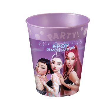 Gobelets réutilisables anniversaire enfant KPop Demon Hunters violets 25 cl | jourdefete.com