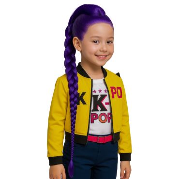 Perruque violette K-pop fille avec longue tresse inspirée de KPop Demon Hunters | jourdefete.com Perruque violette K-pop fille avec longue tresse inspirée de KPop Demon Hunters | jourdefete.com