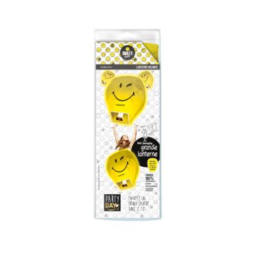 lanterne volante de couleur jaune avec un smiley sourire| jourdefete.com lanterne volante de couleur jaune avec un smiley sourire| jourdefete.com