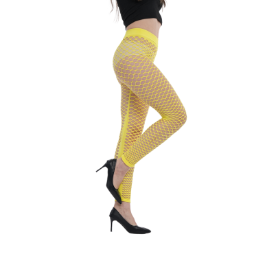 Legging en résille jaune fluo pour soirées déguisées | jourdefete.com Legging en résille jaune fluo pour soirées déguisées | jourdefete.com