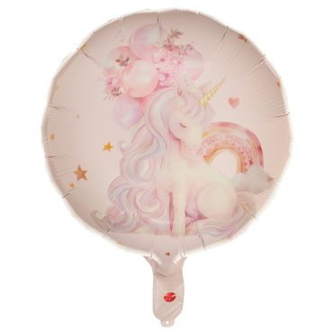 Ballon aluminium licorne magique rose anniversaire fille | jourdefete.com