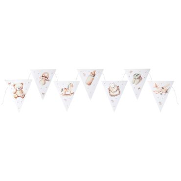 Banderole fanions thème bébé ivoire pour baptême et baby shower | jourdefete.com Banderole fanions thème bébé ivoire pour baptême et baby shower | jourdefete.com