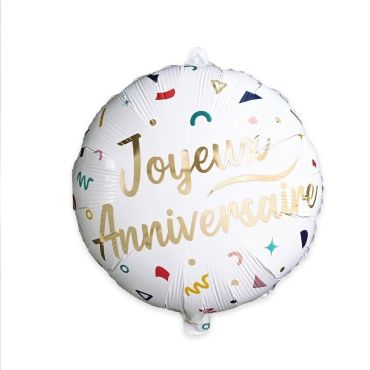Ballon Métallique - Joyeux Anniversaire - Collection Confettis | jourdefete.com Ballon Métallique - Joyeux Anniversaire - Collection Confettis | jourdefete.com