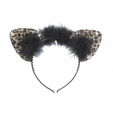 Serre-Tête Oreilles de Léopard avec Strass