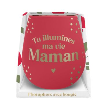 Photophore rouge avec message doré Tu illumines ma vie Maman et bougie pour cadeau de fête des mères | jourdefete.com Photophore rouge avec message doré Tu illumines ma vie Maman et bougie pour cadeau de fête des mères | jourdefete.com