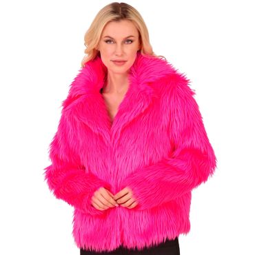 Veste en fausse fourrure fuchsia pour une tenue fun et colorée | jourdefete.com