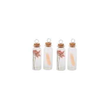 4 Fioles Marque-Places Verre, Plumeaux Rose et Gypso Vieux Rose 10 x 3 cm modèle 1 | jourdefete.com 4 Fioles Marque-Places Verre, Plumeaux Rose et Gypso Vieux Rose 10 x 3 cm modèle 1 | jourdefete.com