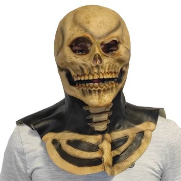 Un terrifiant masque de squelette avec cou pour Halloween | jourdefete.com Un terrifiant masque de squelette avec cou pour Halloween | jourdefete.com