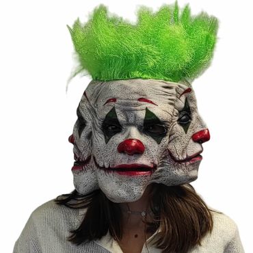 Un horrible masque de clown à 3 têtes pour Halloween | jourdefete.com Un horrible masque de clown à 3 têtes pour Halloween | jourdefete.com