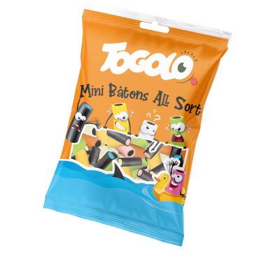 Sachet de bonbons Mini Bâtons All Sort Togolo multicolores et amusants | jourdefete.com Sachet de bonbons Mini Bâtons All Sort Togolo multicolores et amusants | jourdefete.com