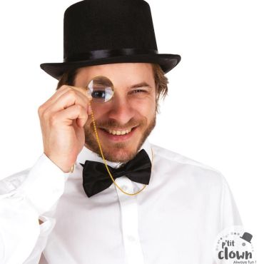 Monocle doré à chaîne pour costume rétro | jourdefete.com Monocle doré à chaîne pour costume rétro | jourdefete.com