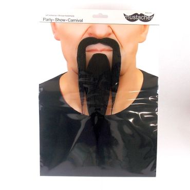 Set moustache et bouc "Zen" - Noir Set moustache et bouc "Zen" - Noir
