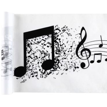 Un splendide chemin de table rempli de notes de musique à dérouler sur votre table | jourdefete.com