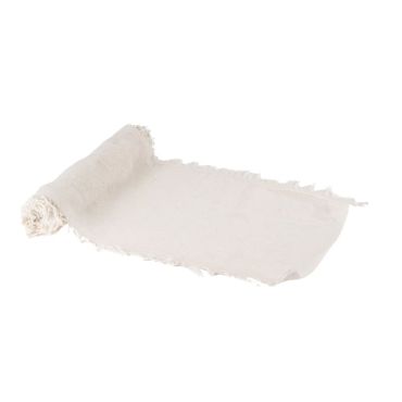 Déroulez ce chemin de table effiloché façon chanvre de couleur blanc sur votre table | jourdefete.com Déroulez ce chemin de table effiloché façon chanvre de couleur blanc sur votre table | jourdefete.com