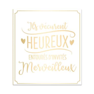 Livre d'or de mariage de la collection vive les mariés blanc et doré | jourdefete.com