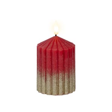 Bougie LED rouge et or scintillante pour décoration de Noël | jourdefete.com Bougie LED rouge et or scintillante pour décoration de Noël | jourdefete.com
