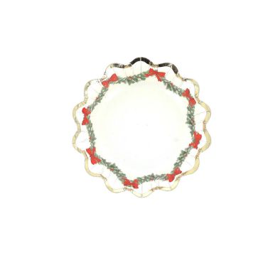 Bols de Noël enfantines Conte de Noël blanches rouges et or avec rubans et houx | jourdefete.com Bols de Noël enfantines Conte de Noël blanches rouges et or avec rubans et houx | jourdefete.com