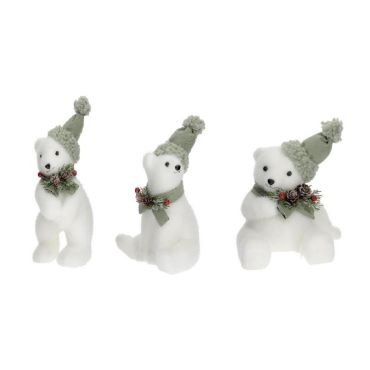 Oursons de Noël en polystyrène avec bonnet vert et décoration hivernale | jourdefete.com Oursons de Noël en polystyrène avec bonnet vert et décoration hivernale | jourdefete.com