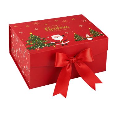 Boîte cadeau de Noël en carton - Père Noël - Taille L