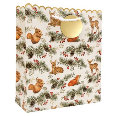Sac cadeau de Noël en papier - Forêt Enneigée - Taille M Sac cadeau de Noël en papier - Forêt Enneigée - Taille M