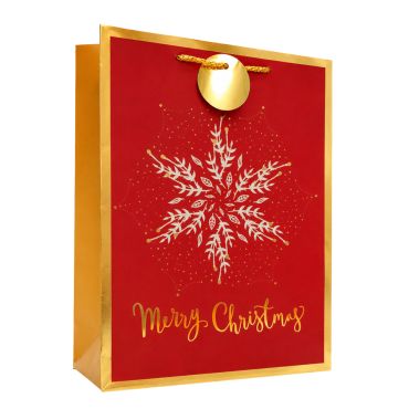 Sac cadeau de Noël en papier - Merry Christmas Rouge - Taille L Sac cadeau de Noël en papier - Merry Christmas Rouge - Taille L