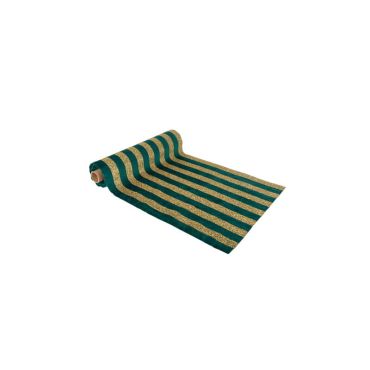 chemin de table velours vert sapin avec lignes à paillettes dorées | jourdefete.com