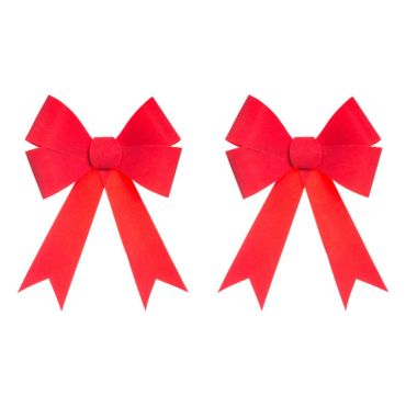 lot de 2 nœuds rouges en velours de 18 cm | jourdefete.com lot de 2 nœuds rouges en velours de 18 cm | jourdefete.com