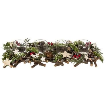 bûche de 4 photophores noël traditionnel | jourdefete.com bûche de 4 photophores noël traditionnel | jourdefete.com