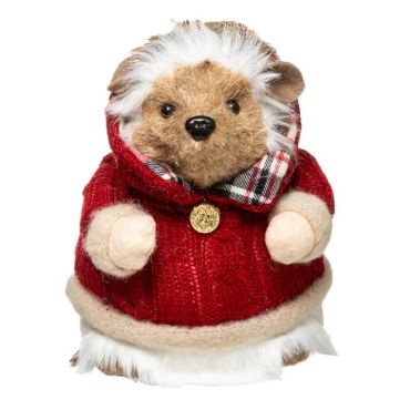 hérisson habillé décoration à poser de Noël de 20 cm| jourdefete.com