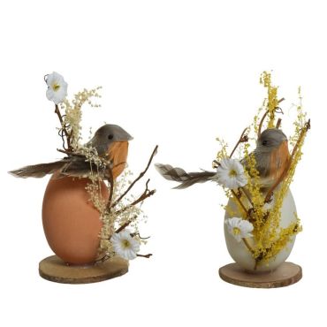 Œuf en plastique pour Pâques avec fleurs et oiseau - 13 cm - Couleur au choix | jourdefete.com Œuf en plastique pour Pâques avec fleurs et oiseau - 13 cm - Couleur au choix | jourdefete.com