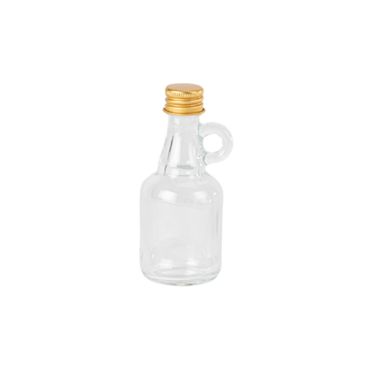 Mignonnette en verre avec anse et bouchon doré chic pour cadeaux | jourdefete.com Mignonnette en verre avec anse et bouchon doré chic pour cadeaux | jourdefete.com