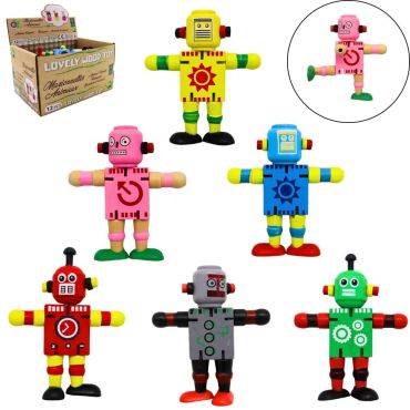 Robot en bois articulé coloré pour enfants | jourdefete.com