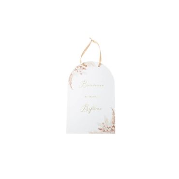 Pancarte Bienvenue à mon Baptême - Collection Pampas, Fleurs de Coton et Or Pancarte Bienvenue à mon Baptême - Collection Pampas, Fleurs de Coton et Or